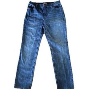 Levi Strauss Women 12 Medium Straight Leg Jeans Blue Denim Mid Rise Stretch
